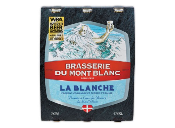 1 Pack de 12 Bouteilles de bière blanche Brasserie du Mont Blanc - 33 CL
