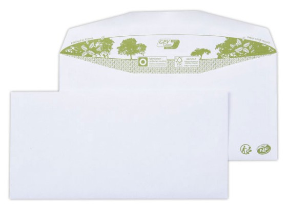 1 Carton de 1000 Enveloppes mise sous pli automatique recyclées gommée blanches 114x229