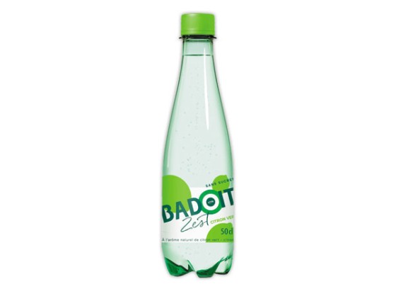 1 Carton de 30 Bouteilles eau pétillante BADOIT arômecitron vert - 50 cl