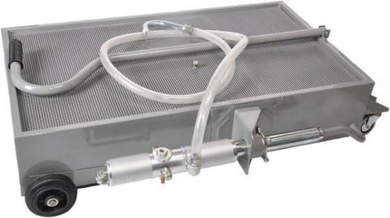 BAC VIDANGE ACIER MOBILE 50L POMPE PNEUMATIQUE