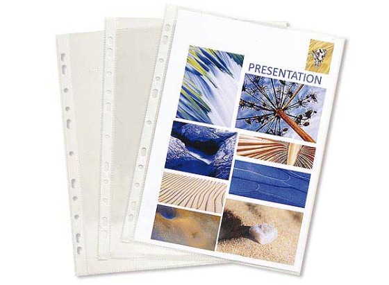 1 Boite de 100 Pochettes perforées EXACOMPTA PVC 8/100ème