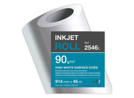 1 Rouleau papier pour traceur jet d'encre CLAIREFONTAINE 0,914x45 m 90g