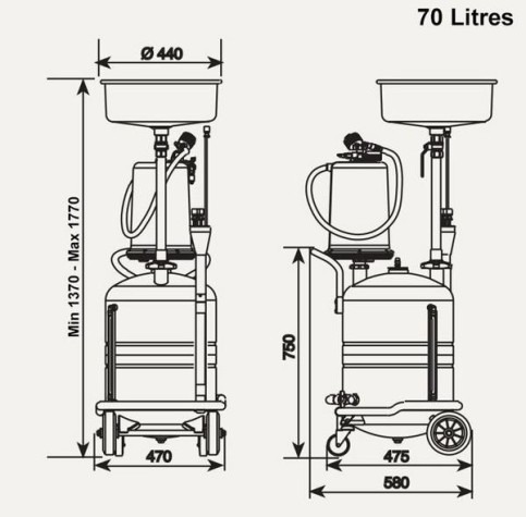 RECUPERATEUR GRAVITE 70L