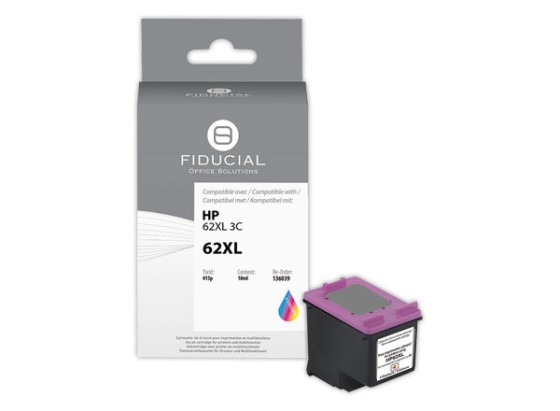 1 Cartouche Hp 62XL 3 couleurs compatible FIDUCIAL