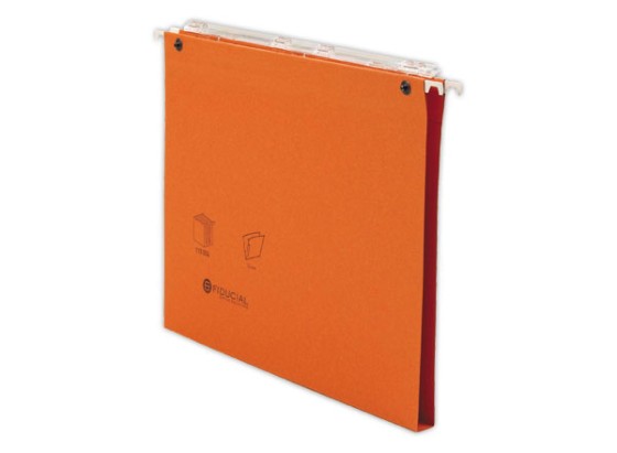 1 Boite de 25 Dossiers suspendus tiroirs FIDUCIAL Coloris - orange - Fond 15 mm