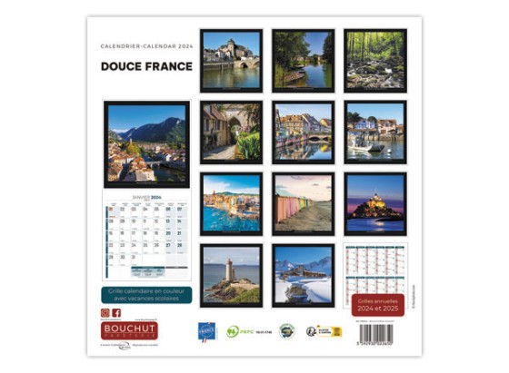1 Calendrier illustré Bouchut Douce France - 30x30 cm