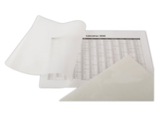 1 Boite de 100 Pochettes de plastification dos adhésif- A4(21x29,7)- Epaisseur 2x80µ