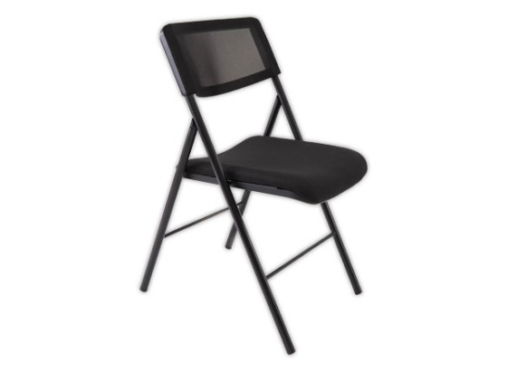 1 Chaise pliante résille piètement en acier époxy noir