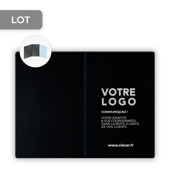 ETUIS CARTE GRISE TRIO GOMME 3 VOLETS - PERSONNALISATION RECTO