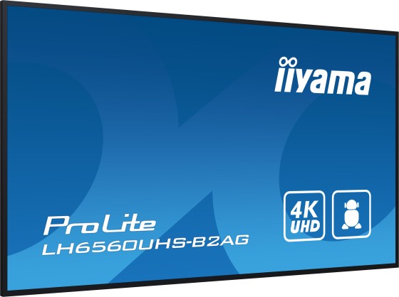 iiyama LH6560UHS-B2AG affichage de messages Carte A numérique 165,1 cm (65") LED Wifi 500 cd/m² 4K Ultra HD Noir Intégré dans le processeur Android 11 24/7