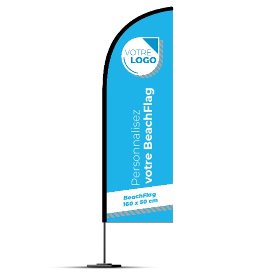 VOILE BEACHFLAG CLASSIQUE DROIT  160 X 50 CM