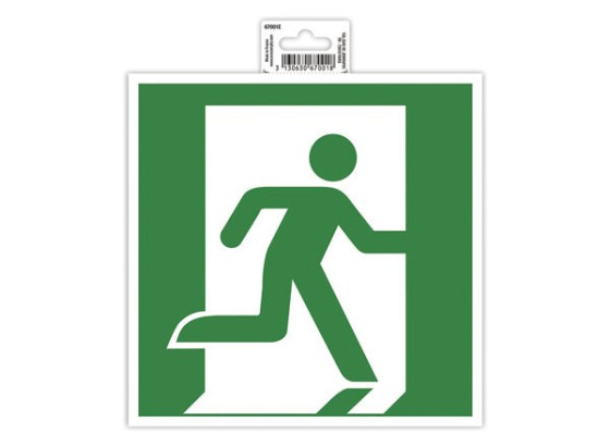 1 Panneau adhésif évacuation droite 20 cm - Vert