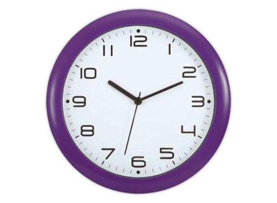 1 Horloge murale à quartz FIDUCIAL - prune