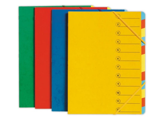 1 Trieur chemise avec élastiques -12  compartiments
