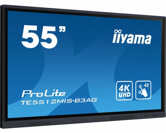 iiyama TE5512MIS-B3AG affichage de messages En forme de kiosk 139,7 cm (55") LCD Wifi 400 cd/m² 4K Ultra HD Noir Écran tactile Intégré dans le processeur Android 11 18/7