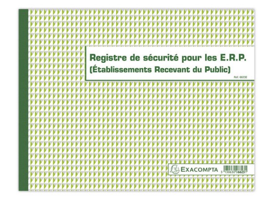 1 Registre de sécurité pour les ERP - 24x32 cm - 32 pages