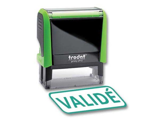 1 Timbre à formule commerciale  X-Print "Validé" - vert
