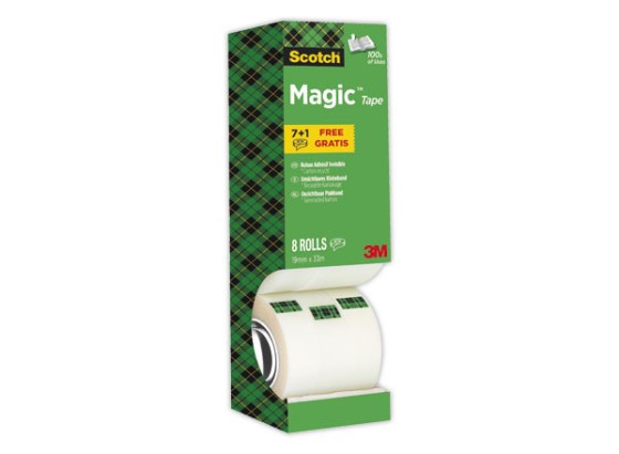 1 Boite de 8 Adhésifs invisibles SCOTCH Magic 810 -33 m x 19 mm