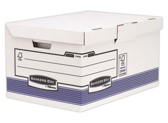 1 Lot de 10 Containers pour boîtes archives BANKER'S BOX montage automatique- Bleu