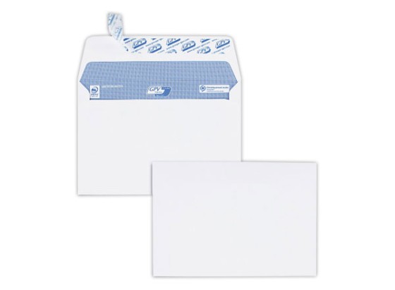 1 Boite de 200 Enveloppes blanches C6 100g bande de protection