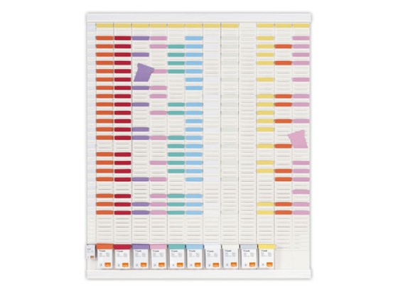1 Kit planning annuel 13 colonnes 54 fentes - Blanc