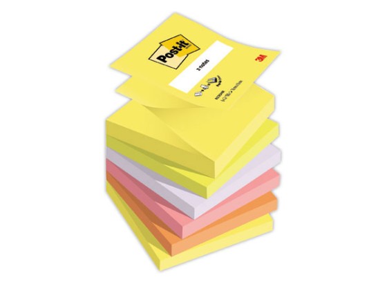 1 Lot de 6 Notes repositionnables ZNotes 76x76 mmnéon assortis
