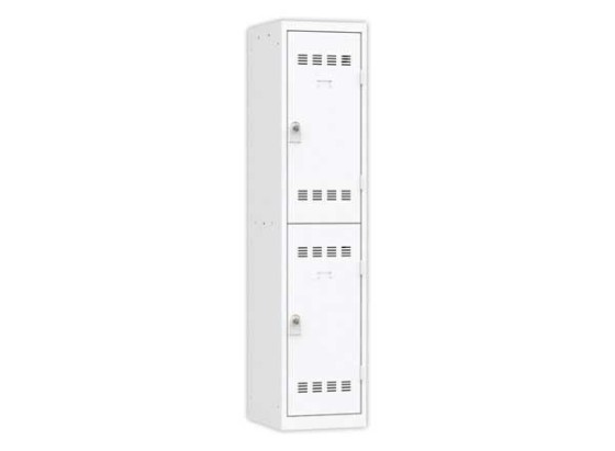 1 Vestiaire multicases 1 colonne de 2 cases H.180 x L.40cm gris/gris