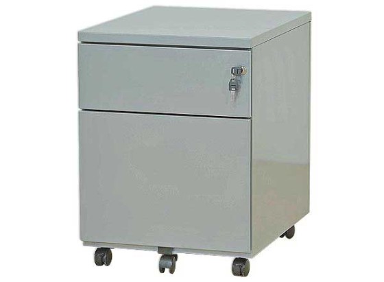 1 Caisson mobile en métal 2 tiroirs aluminium