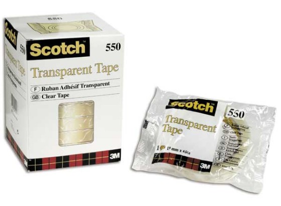 1 Adhésif transparent SCOTCH 550 - 66 m x 19 mm-sans solvant