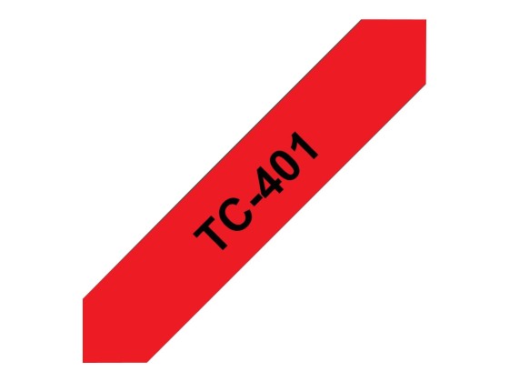 BROTHER P-TOUCH TC-401 noir sur rouge 12mm