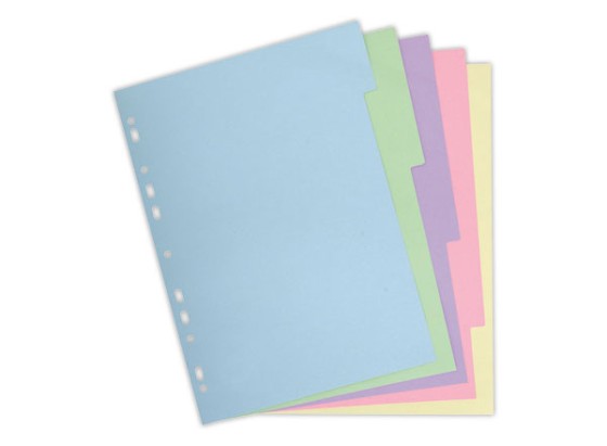 1 Jeu d'intercalaires carte forte recyclée 3/10e format A4 -10 positions