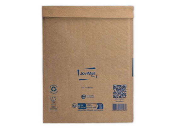 1 Lot de 100 pochettes matelassées kraft recyclées à bulles d'air 270X360 mm