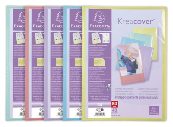 1 Protège-documents personnalisables Kreacover Pastel-40 poches - Assort