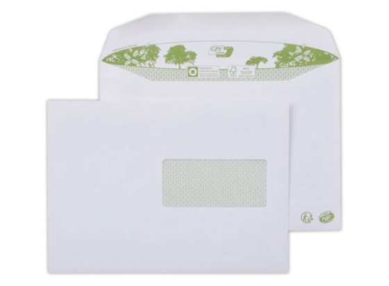 1 Boite de 500 Enveloppes mise sous pli automatique blanches, 162x229, fenêtre 45x100