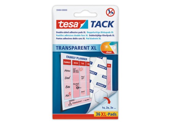 1 36 pastilles adhésives transparentes XL TESA