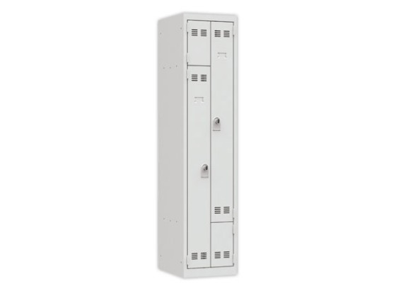 1 Vestiaire gain de place porte en L 1 colonne -2 utilisateurs- Gris
