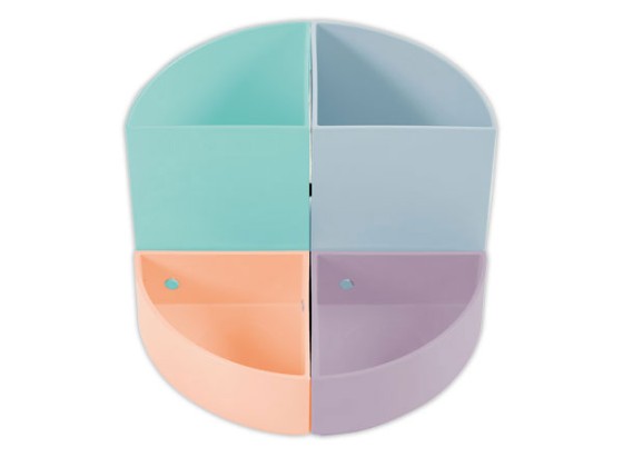 1 Pot à crayons 4 compartiments modulables - Coloris pastel