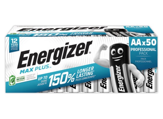 1 Pack de 50 piles alcalines Energizer Max Plus AA/LR6