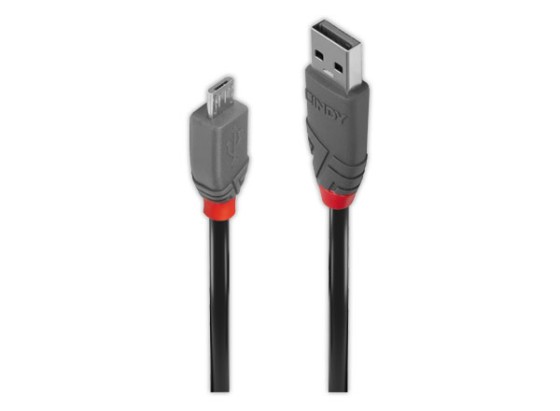 Lindy 36732 câble USB USB 2.0 1 m USB A Micro-USB B Noir, Gris