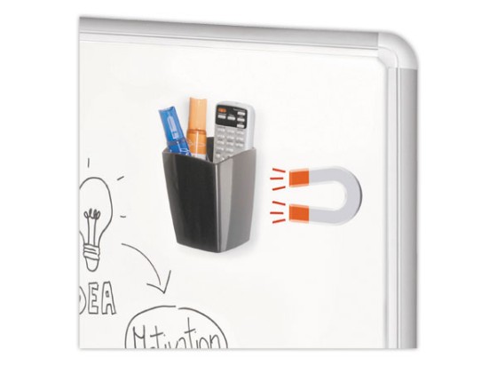 1 Pot à crayons magnétique noir pour tableau en verre