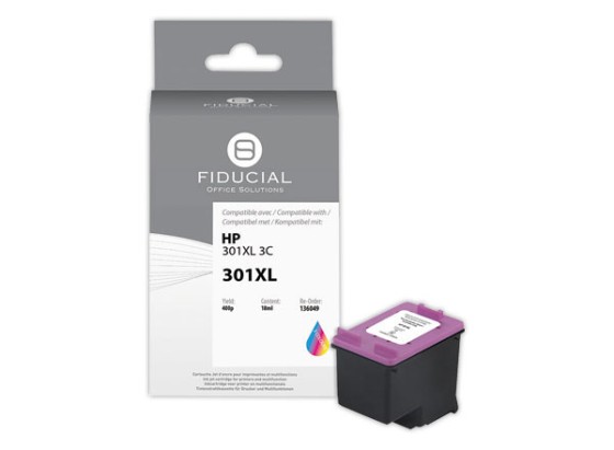 1 Cartouche Hp 301XL 3 couleurs compatible FIDUCIAL