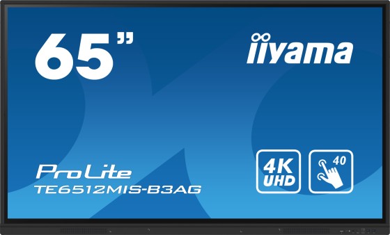 iiyama TE6512MIS-B3AG affichage de messages En forme de kiosk 165,1 cm (65") LCD Wifi 400 cd/m² 4K Ultra HD Noir Écran tactile Intégré dans le processeur Android 11 24/7