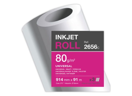 1 Lot de 3 Rouleaux de papier non couché CLAIREFONTAINE 0,914 x 91 m - 80g
