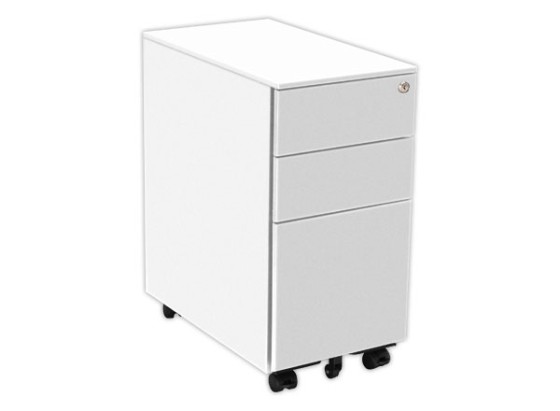 1 Caisson mobile métallique SLIM L30 cm 2+1 tiroirs blanc