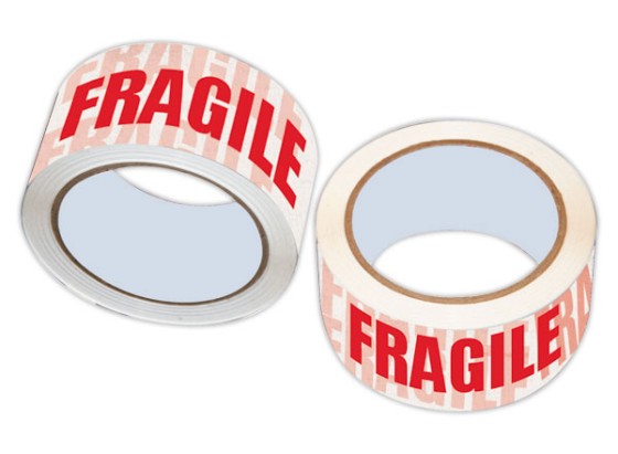 1 Adhésif imprimé "Fragile" en polypropylène - 66 m x 50 mm