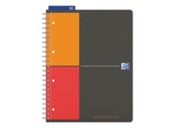 1 Cahier spirale Managerbook, A4, 160 p,L6+5x5, OXFORD Internat
