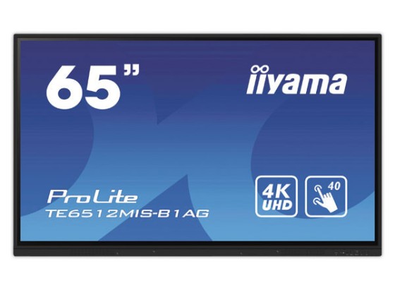 iiyama TE6512MIS-B3AG affichage de messages En forme de kiosk 165,1 cm (65") LCD Wifi 400 cd/m² 4K Ultra HD Noir Écran tactile Intégré dans le processeur Android 11 24/7