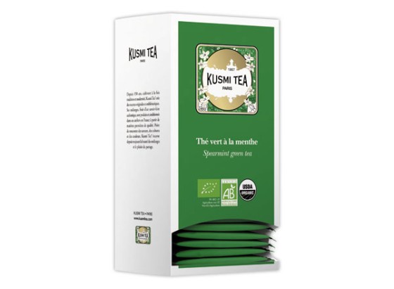 1 Boîte de 25 sachets de thé Kusmi Tea Bio Thé vert menthe