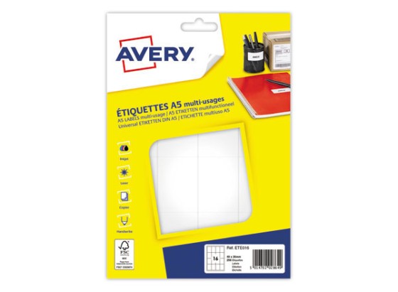 1 Etui de 256 étiquettes autocollantes 35x49 mm