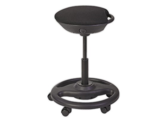 1 Tabouret ergonomique à bascule noir avec roulettes